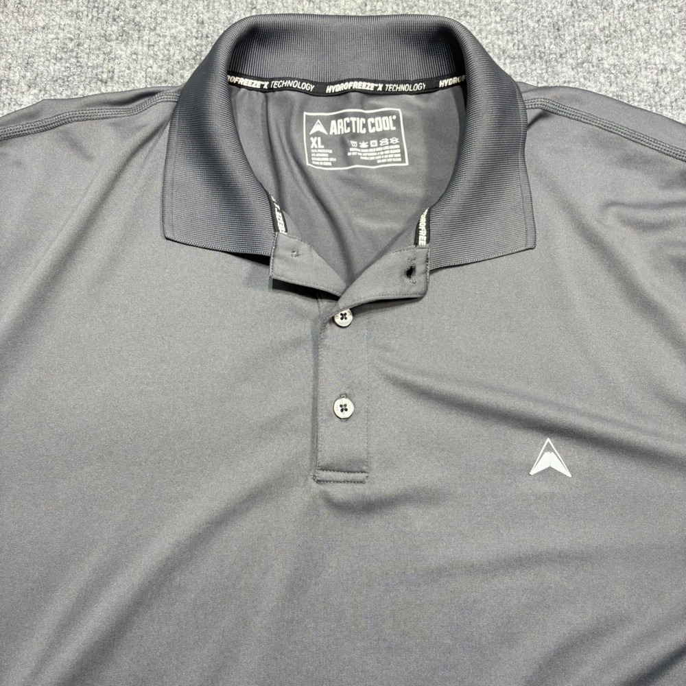 Arctic Cool Hydrofreeze X Polo Mens‎ XL Gray Performance Short Sleeve Excellent